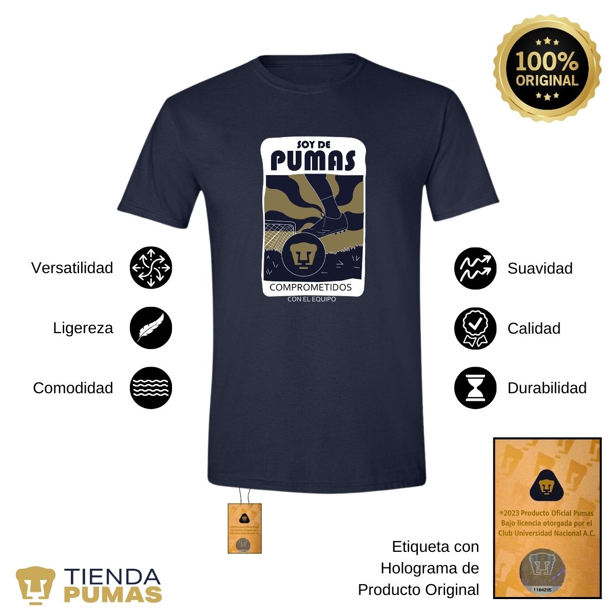 Playera Deportiva Hombre Pumas UNAM Comprometidos