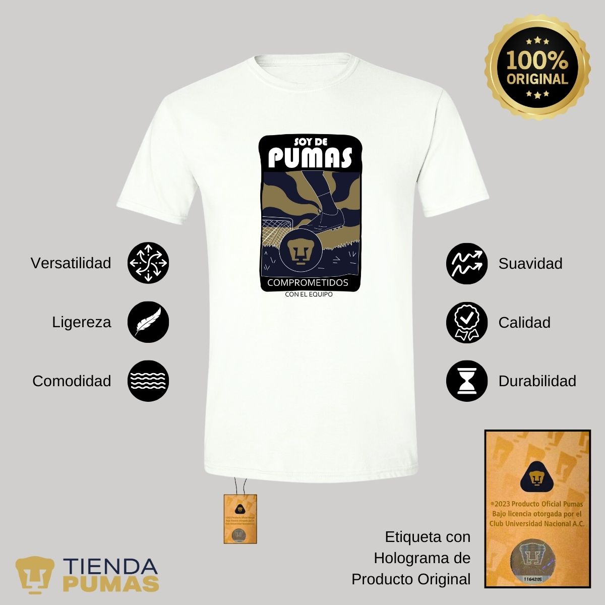 Playera Deportiva Hombre Pumas UNAM Comprometidos