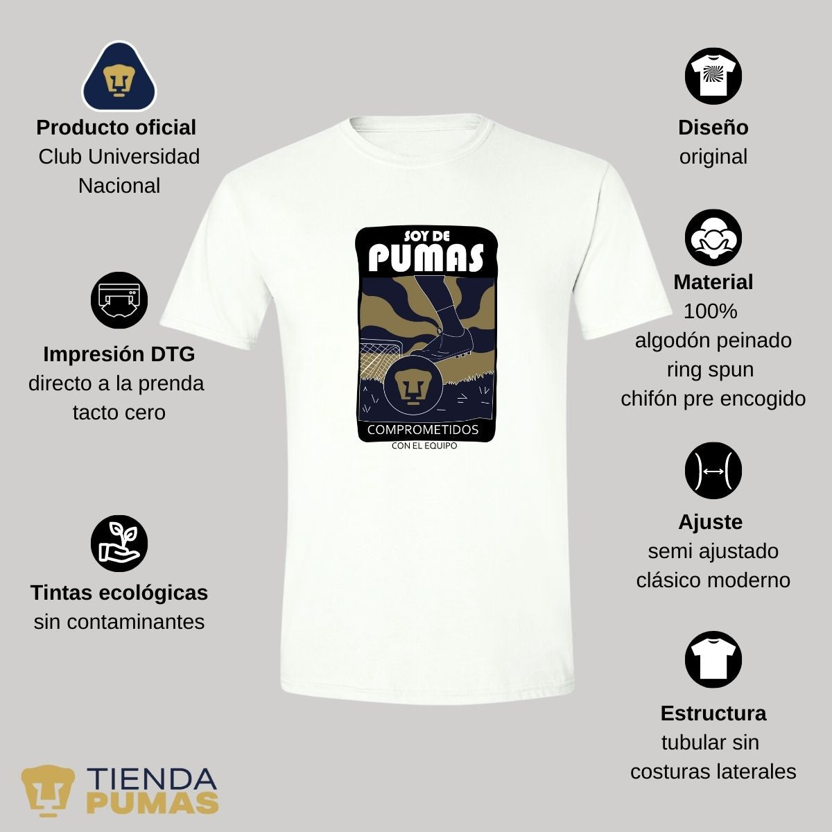 Playera Deportiva Hombre Pumas UNAM Comprometidos