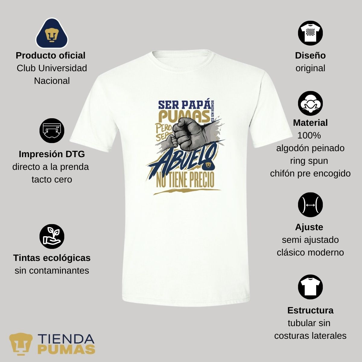 Playera Pumas UNAM Ser abuelo