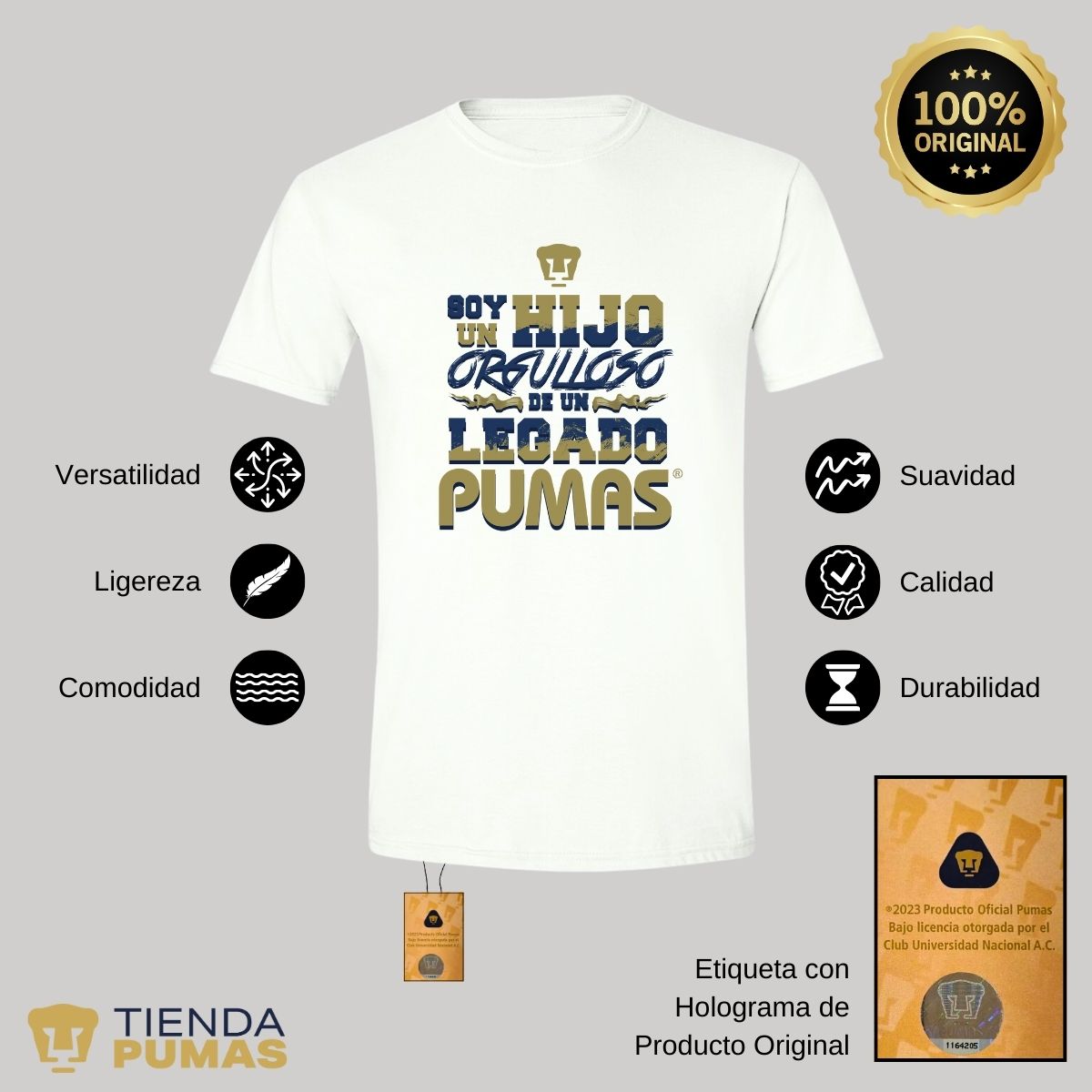 Playera Deportiva Hombre Pumas UNAM Hijo Orgulloso Legado