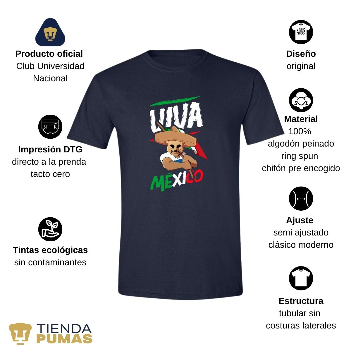 Playera Hombre Pumas Mes Patrio