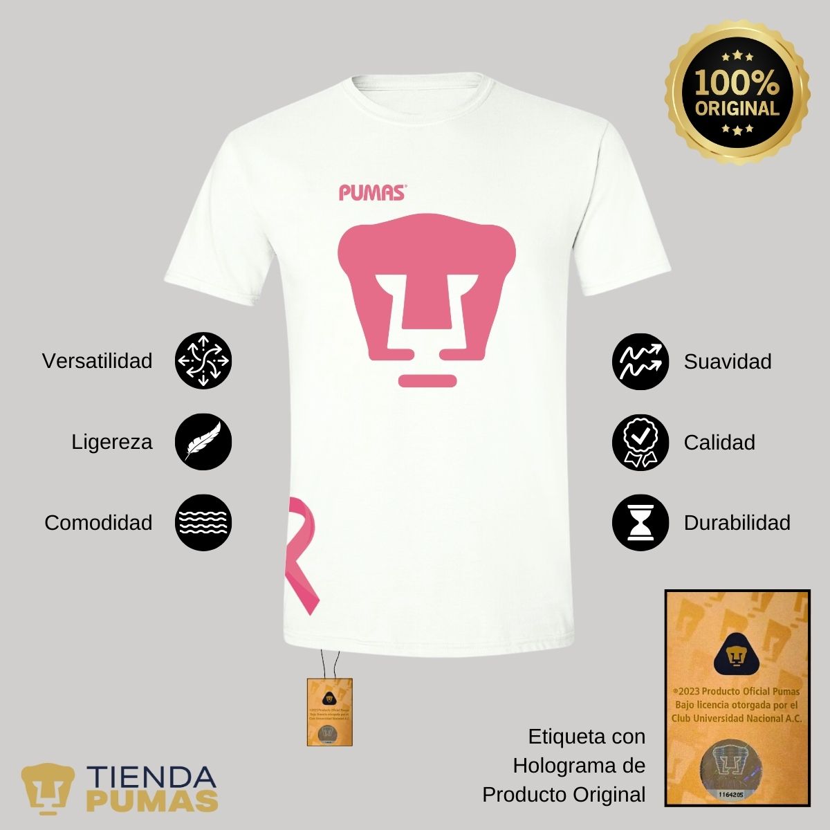 Playera Pumas UNAM Hombre Mes Rosa