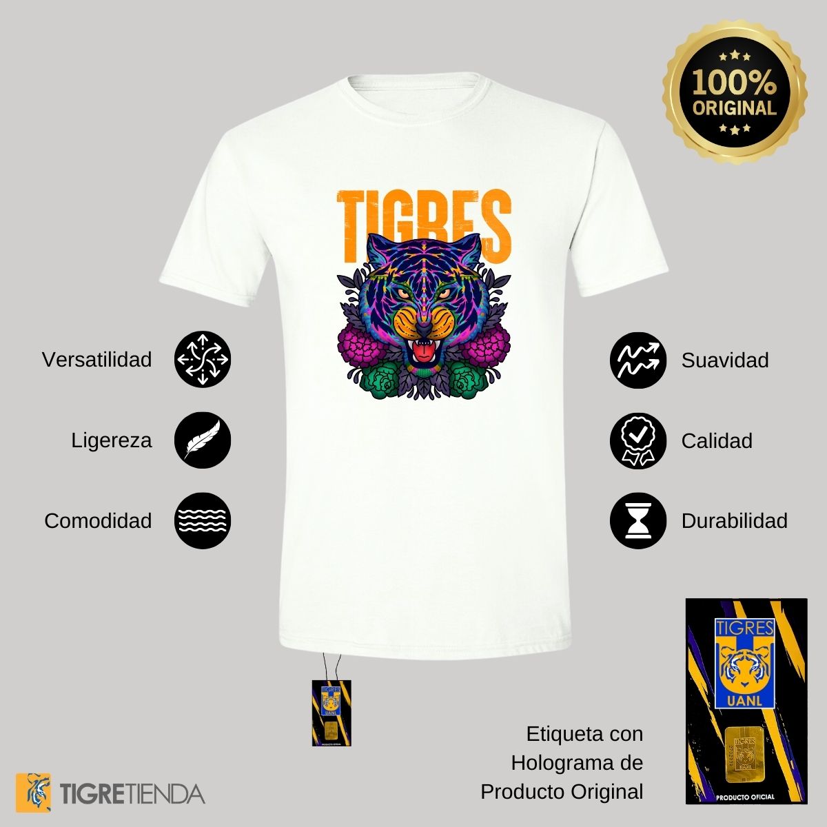 Playera Hombre Tigres UANL Día De Muertos UANL