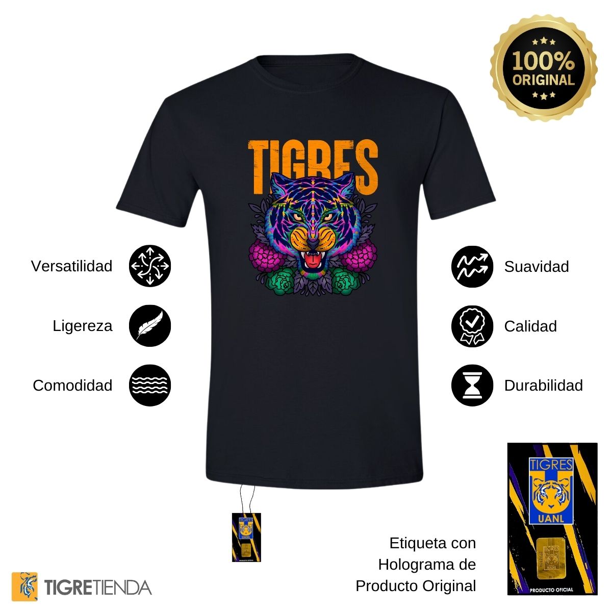 Playera Hombre Tigres UANL Día De Muertos UANL