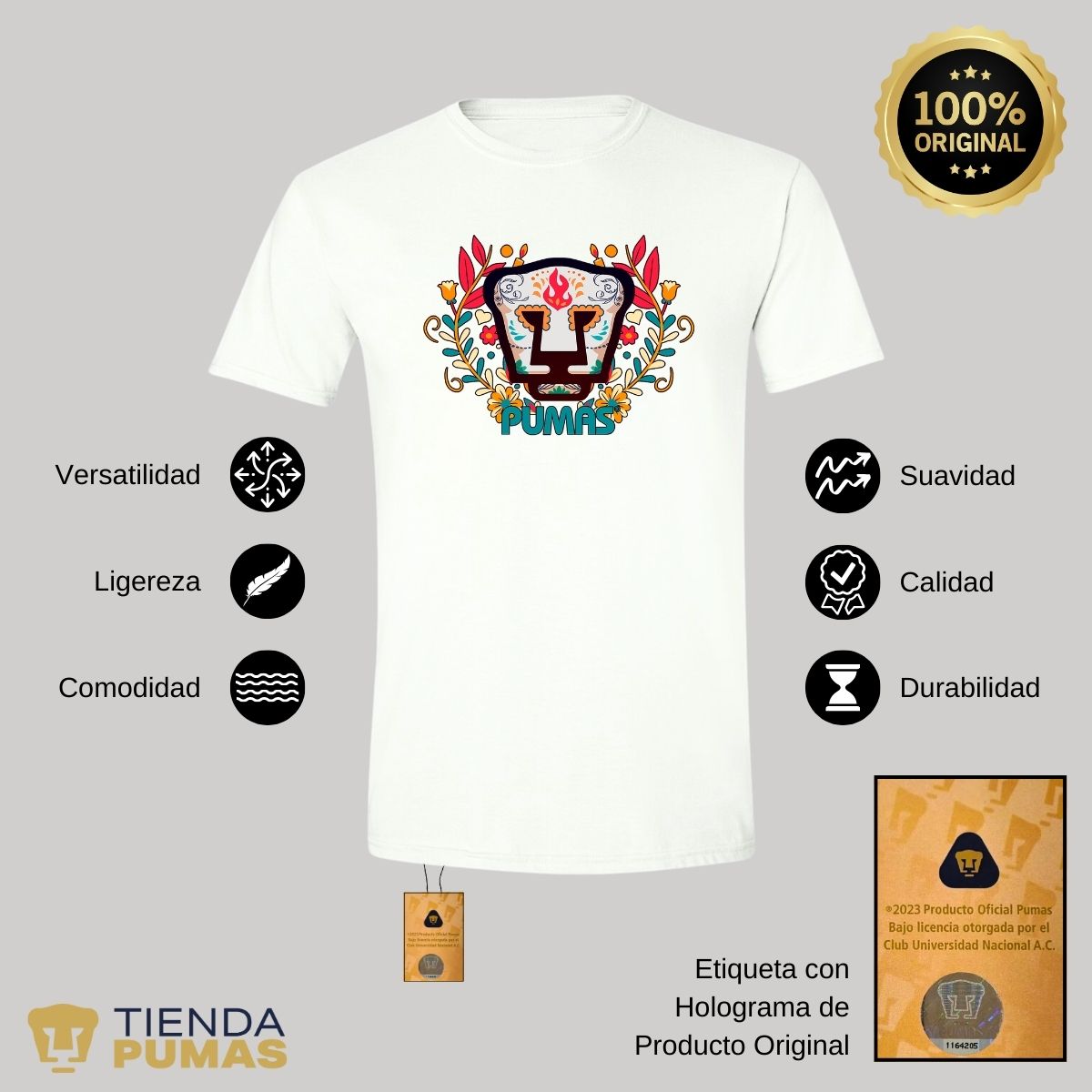 Playera Pumas UNAM Hombre Día De Muertos