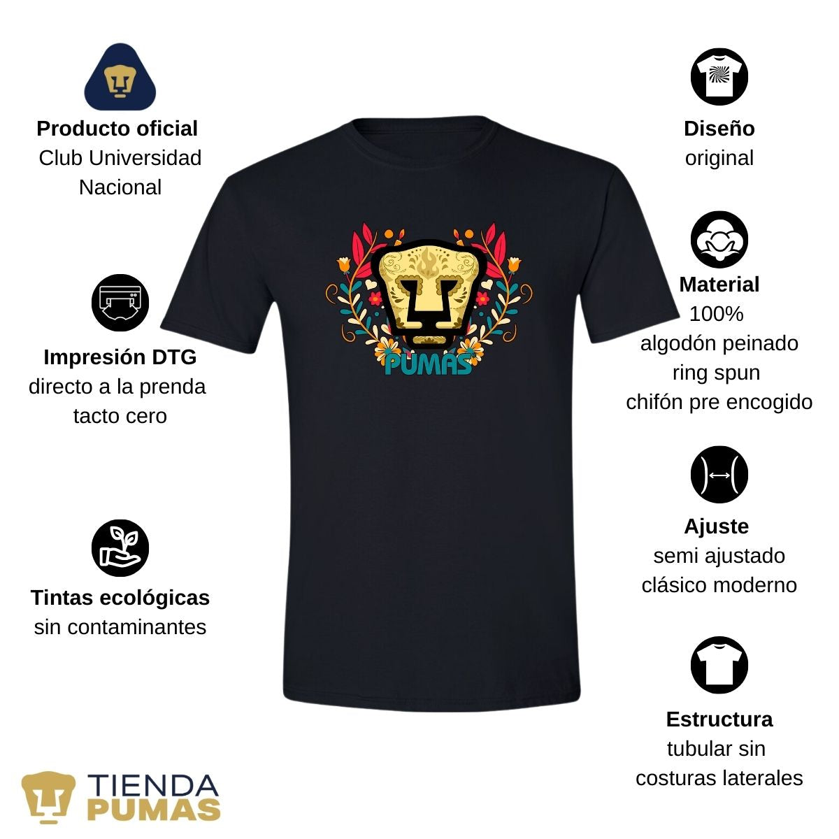 Playera Pumas UNAM Hombre Día De Muertos