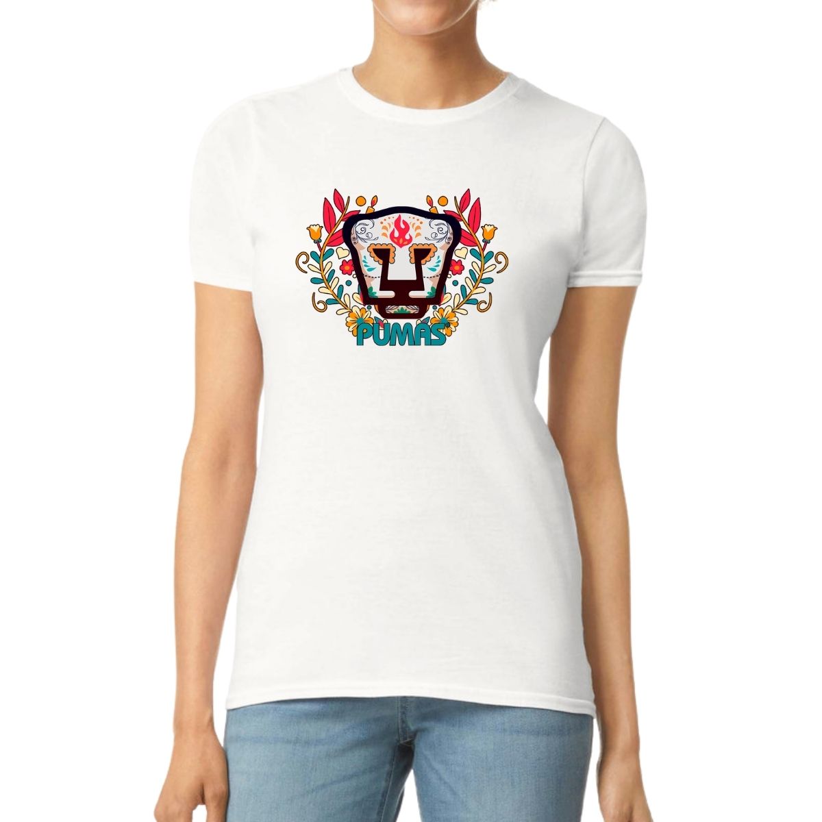 Playera Mujer Pumas UNAM Día de Muertos