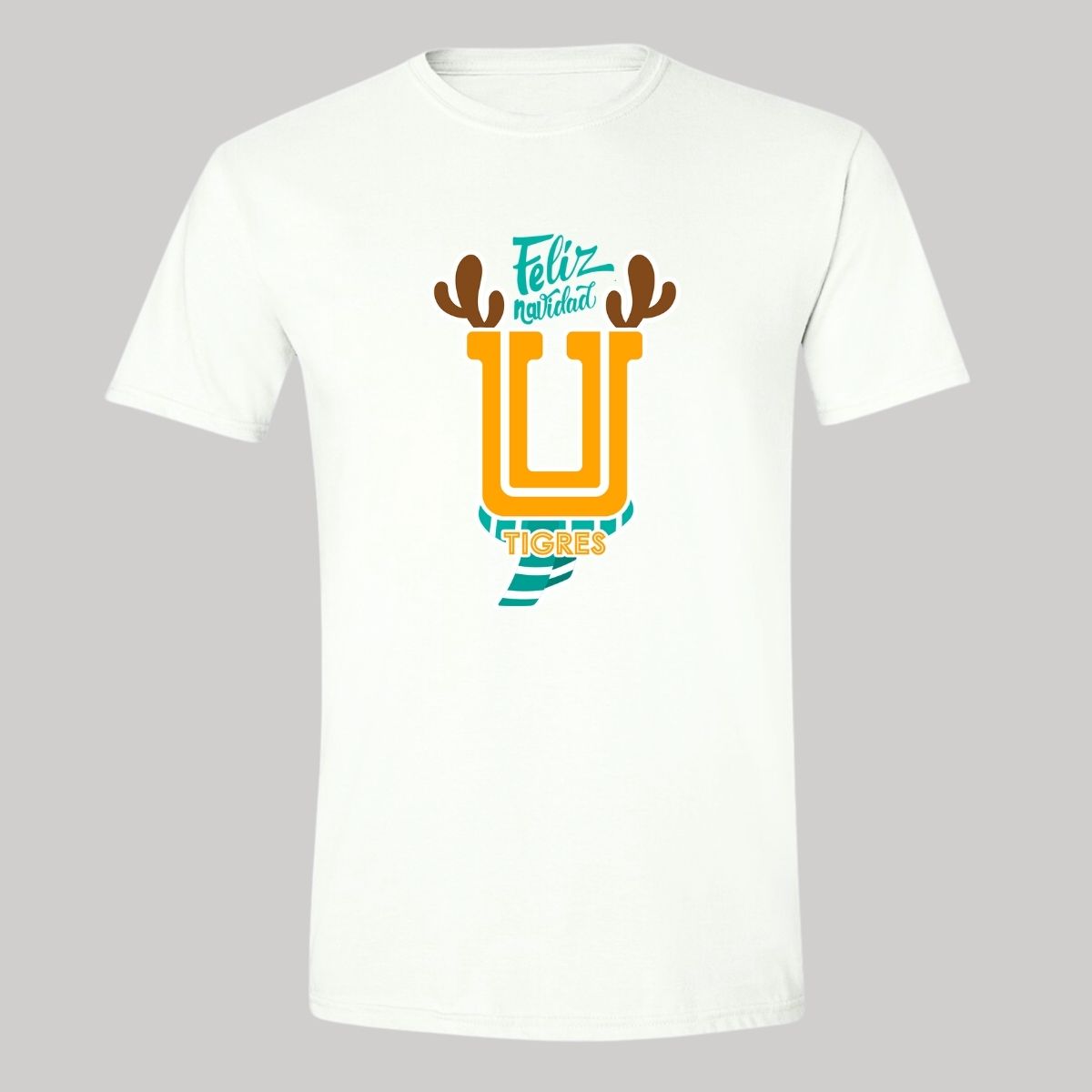 Playera Hombre Tigres UANL U Navideña