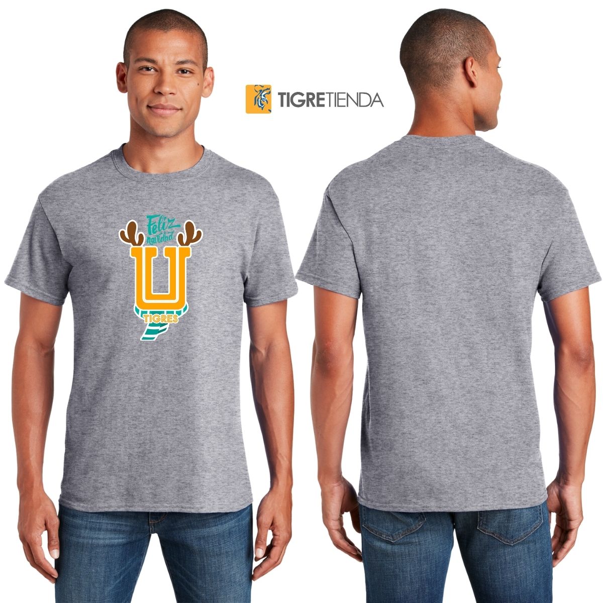 Playera Hombre Tigres UANL U Navideña