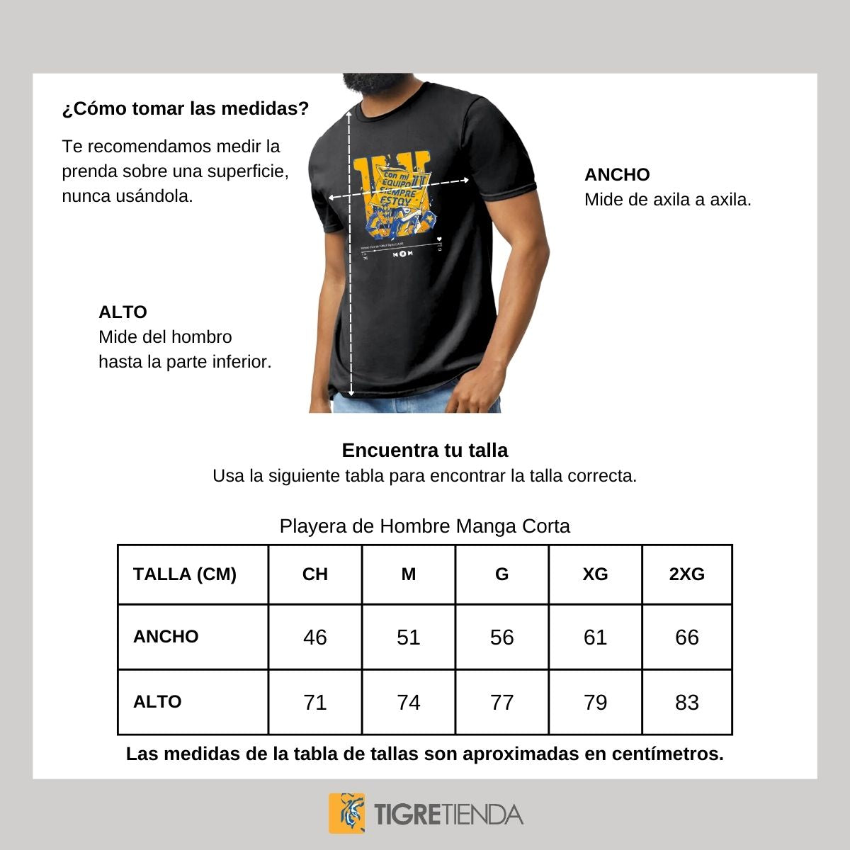 Playera Hombre Tigres UANL Con mi Equipo