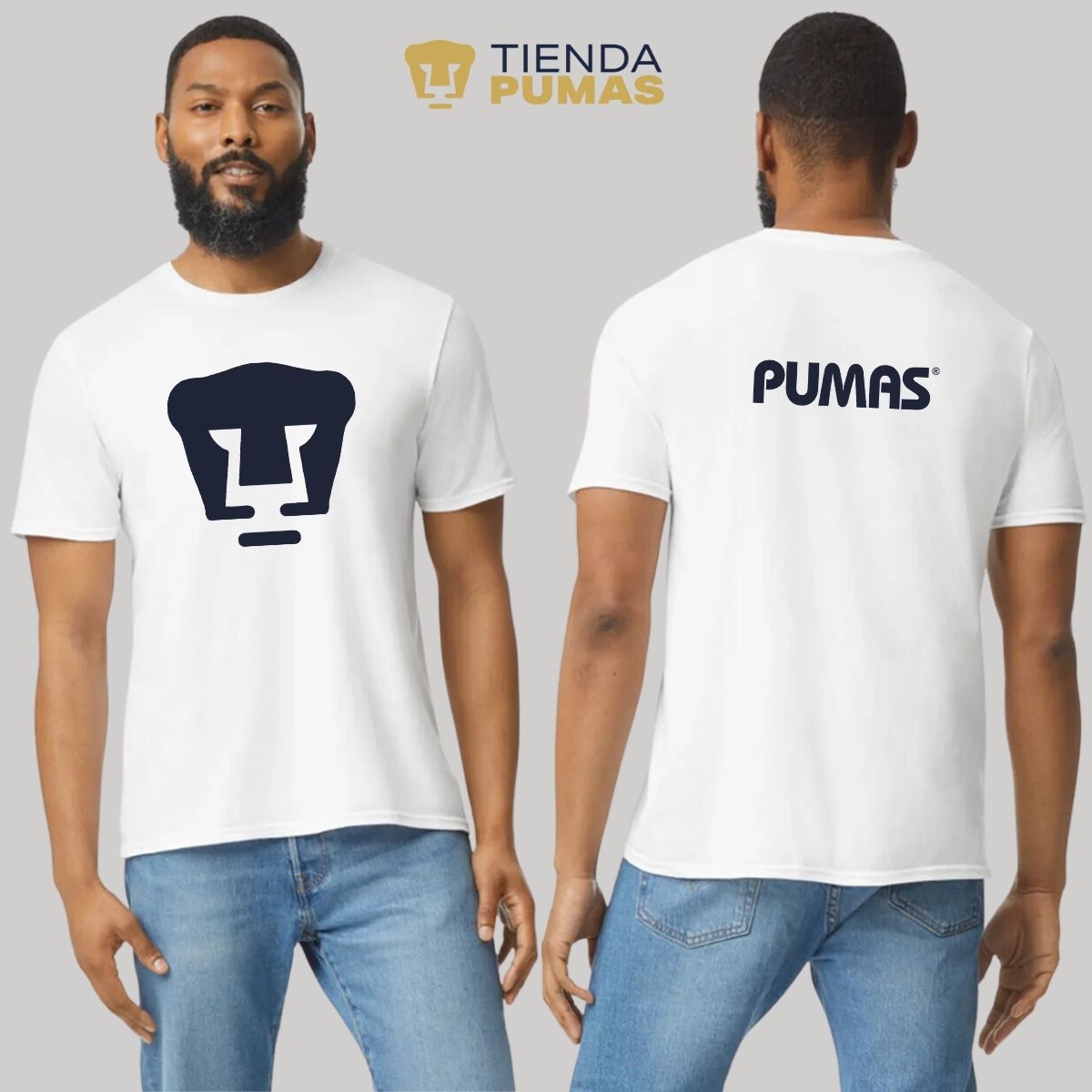 Playera Hombre Pumas Logo Azul