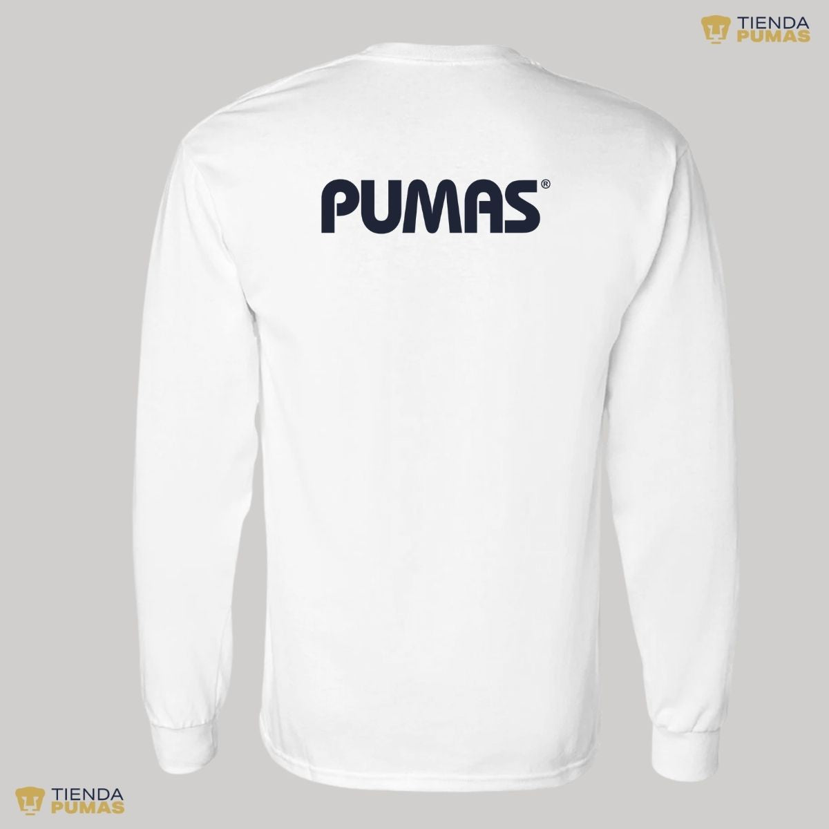 Playera Hombre Pumas Logo Azul Manga Larga