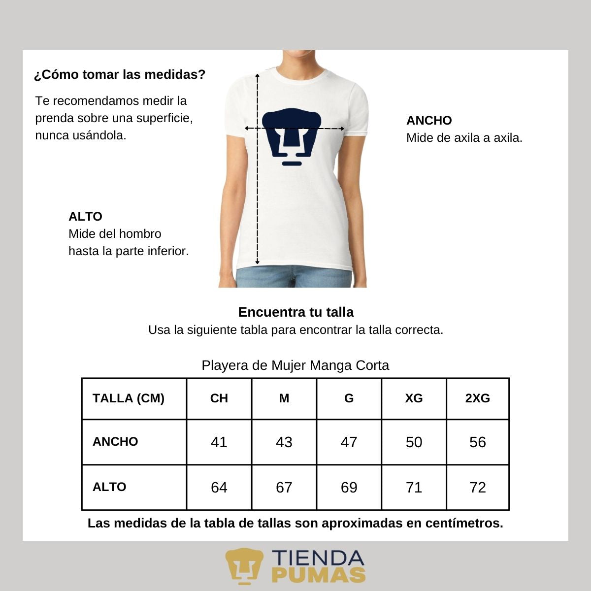 Playera Mujer Pumas Logo Azul