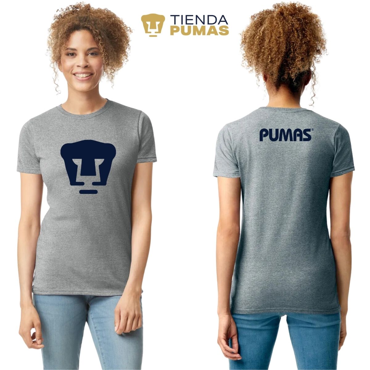 Playera Mujer Pumas Logo Azul