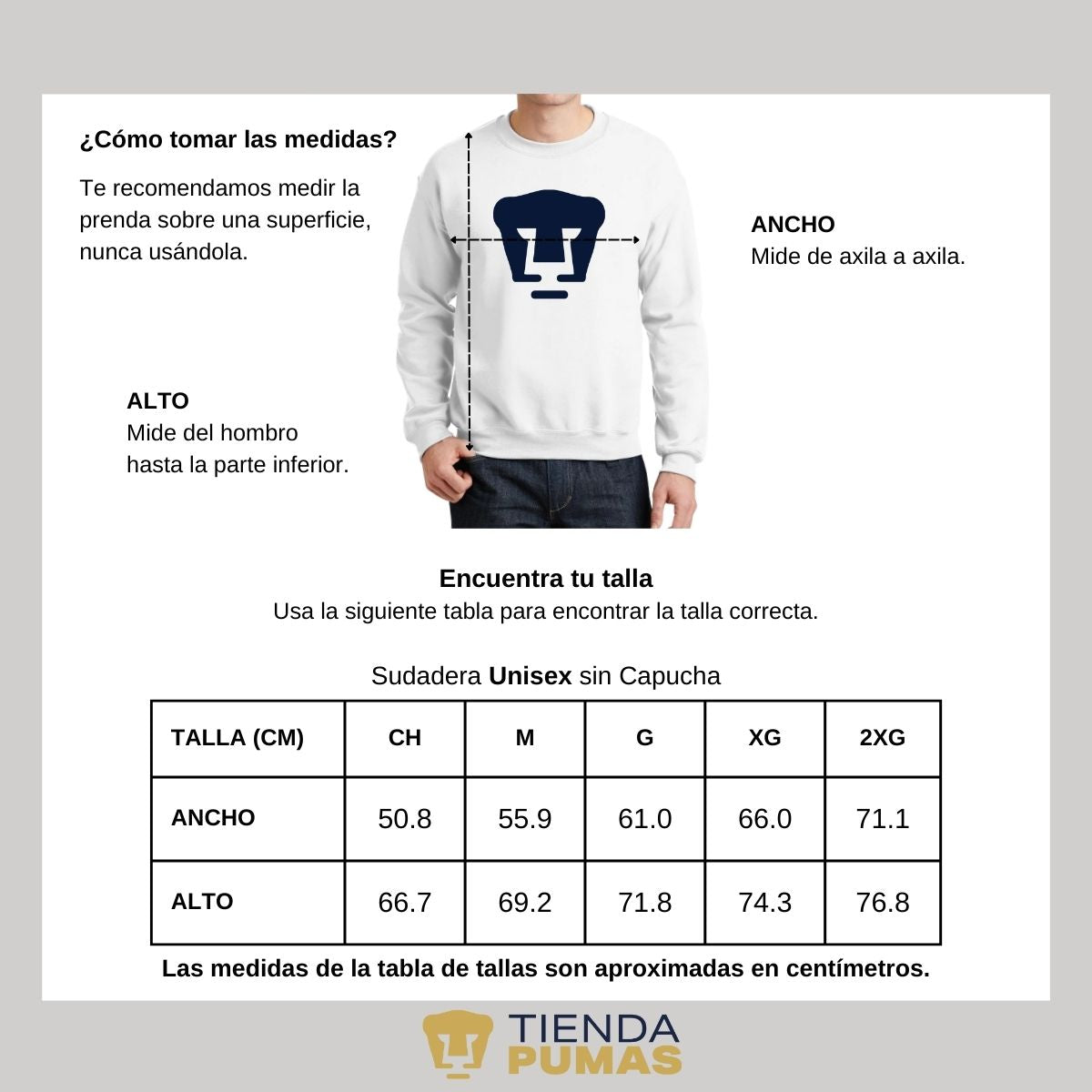 Sudadera Unisex Pumas Logo Azul