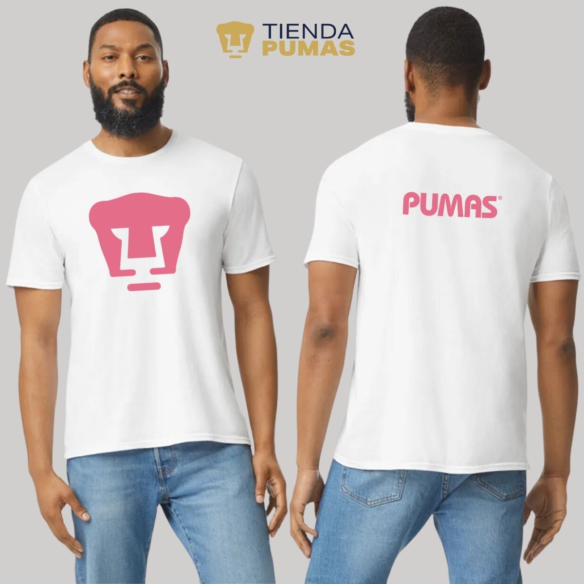 Playera Hombre Pumas UNAM Logo Rosa