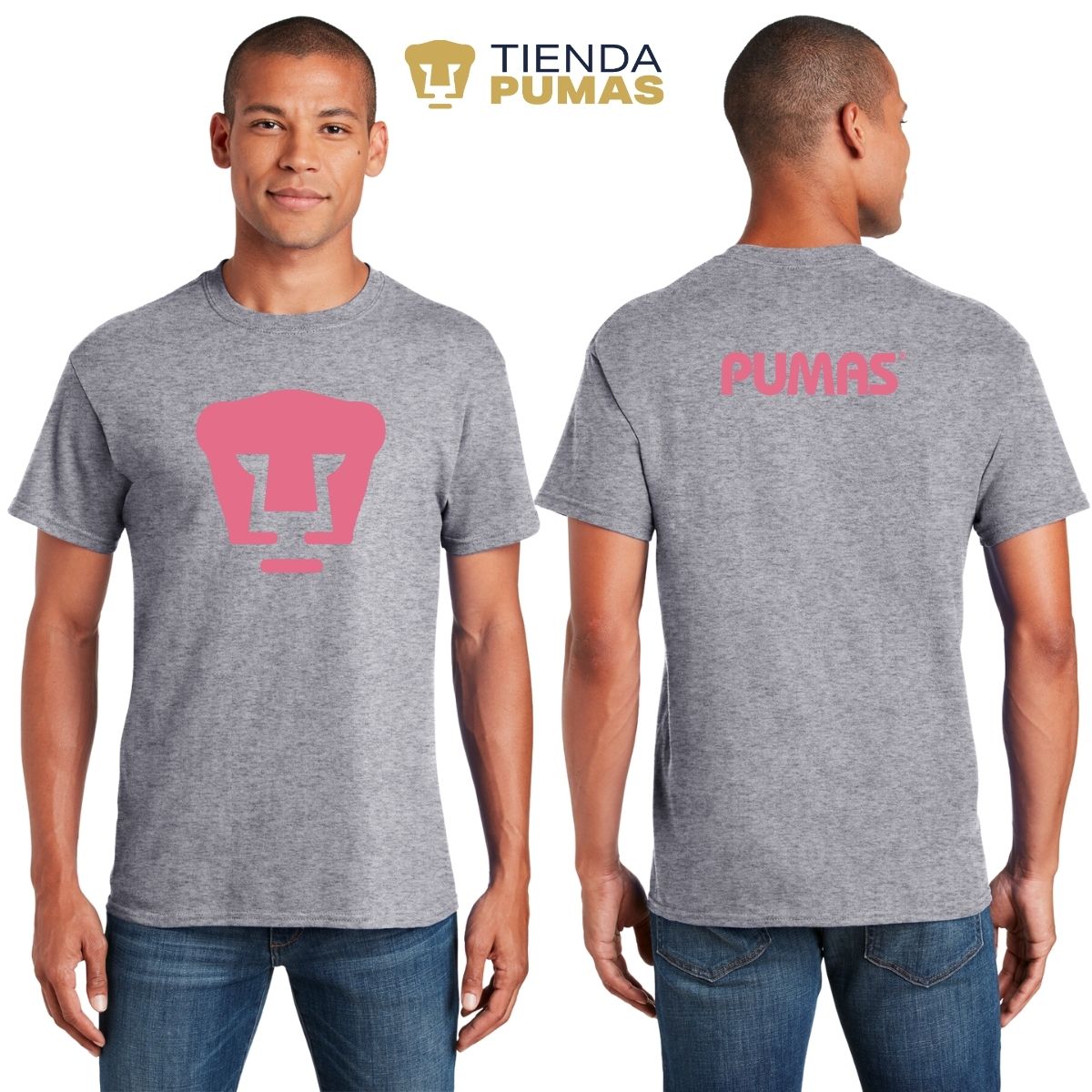 Playera Hombre Pumas UNAM Logo Rosa