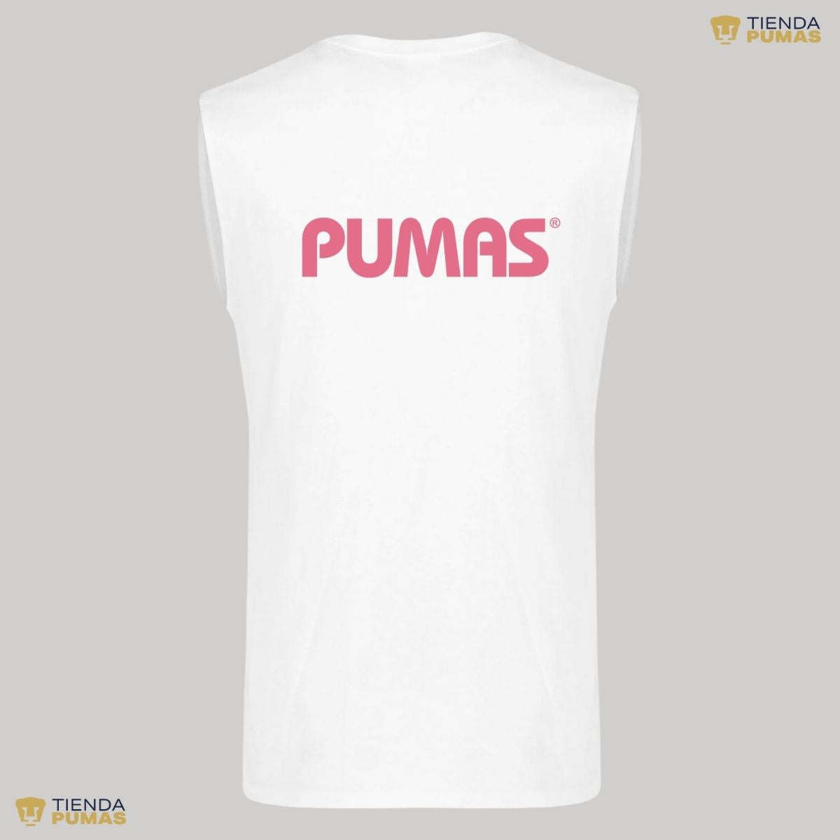 Playera Hombre Pumas Logo Rosa Sin Manga