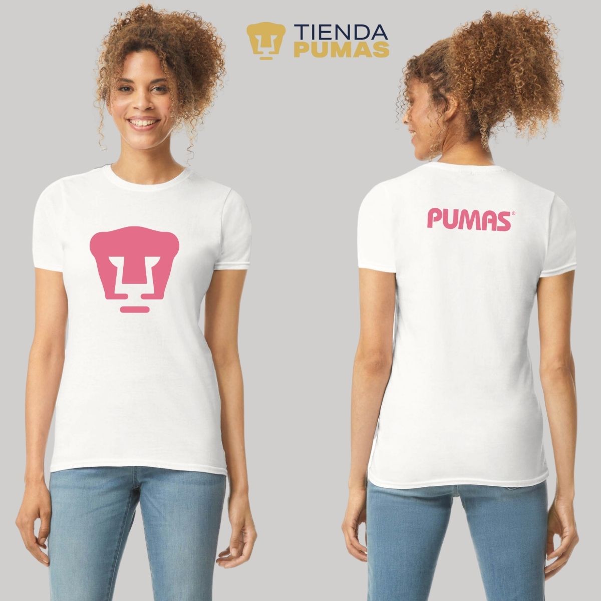 Playera Mujer Pumas Logo Rosa – PM SHOP