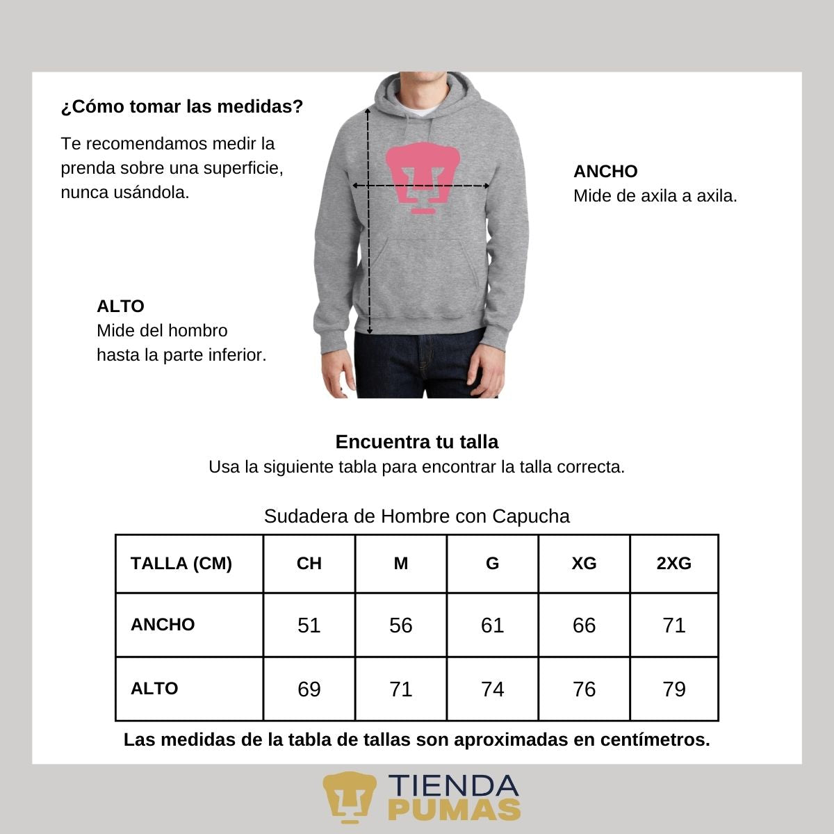 Sudadera para Hombre Hoodie Pumas UNAM Logo Rosa