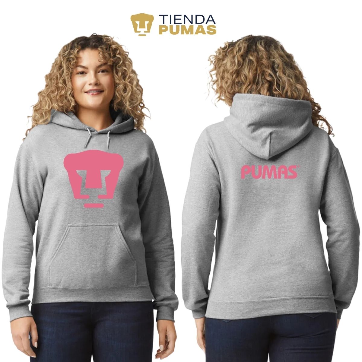 Sudadera para Mujer Hoodie Pumas UNAM Logo Rosa