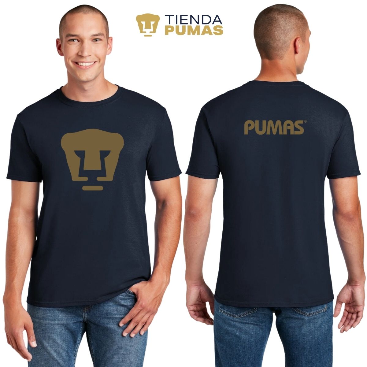 Playera Hombre Pumas Logo Dorado