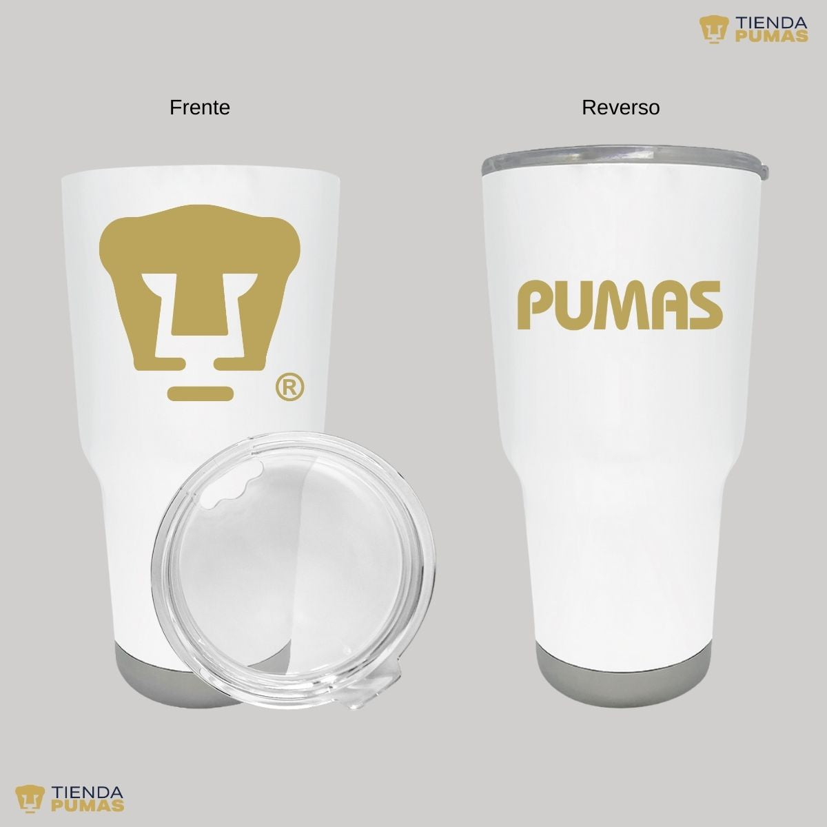 Termo 30 Oz Pumas UNAM Logo dorado