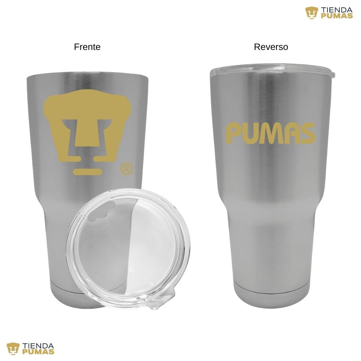 Termo 30 Oz Pumas UNAM Logo dorado