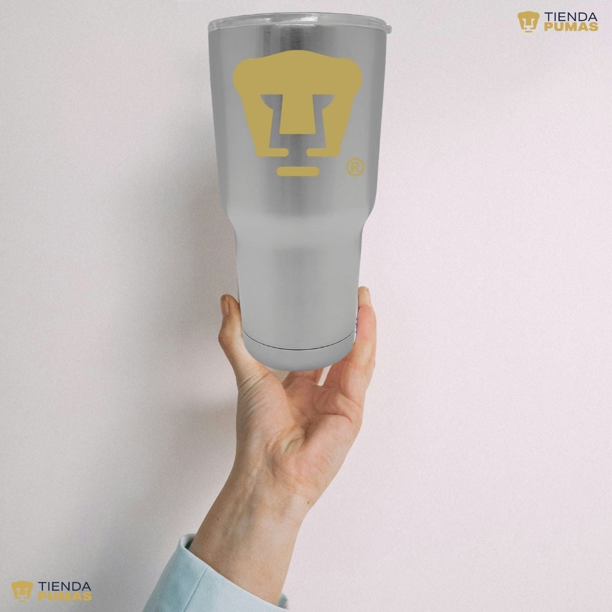 Termo 30 Oz Pumas UNAM Logo dorado