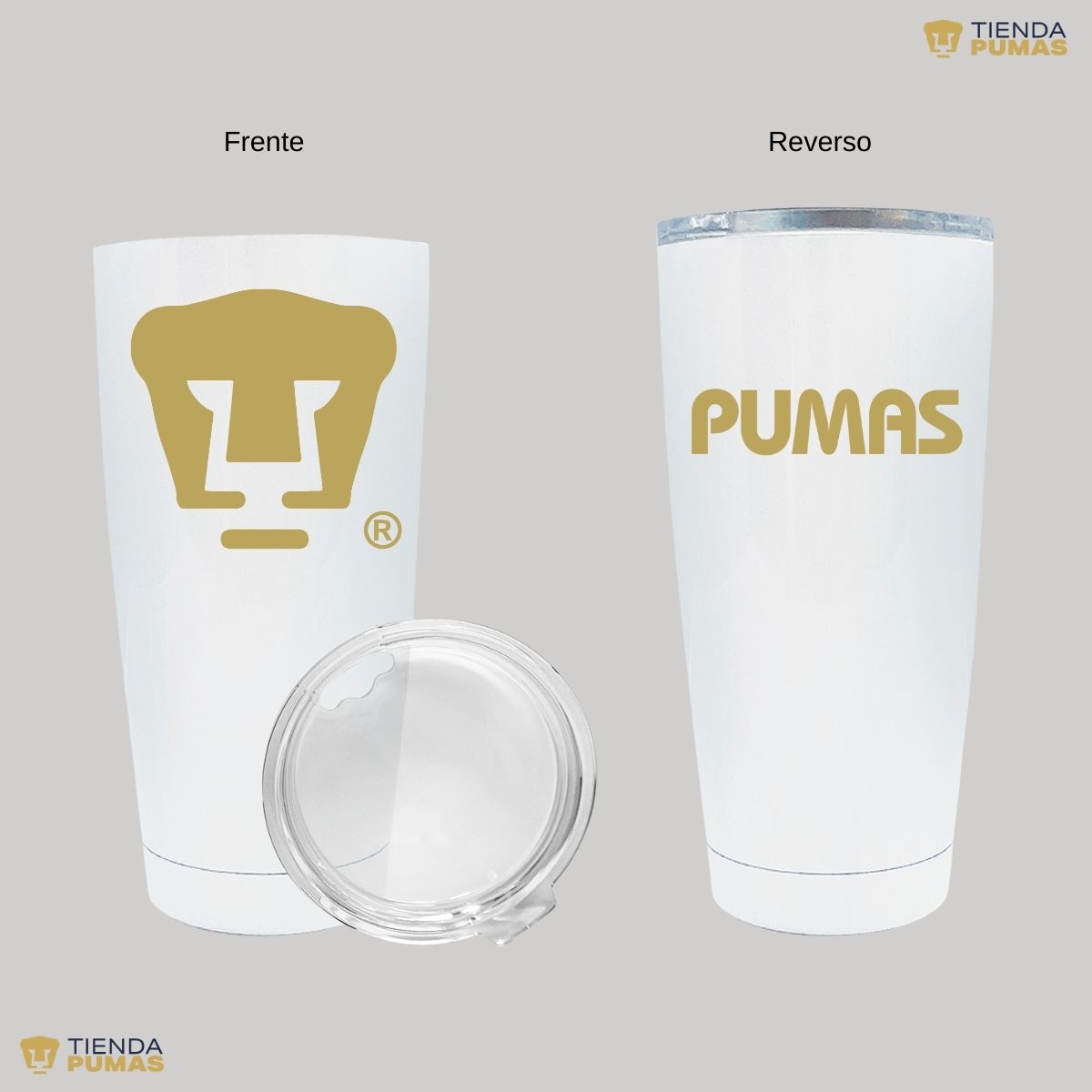 Termo 20 Oz Pumas UNAM Logo dorado