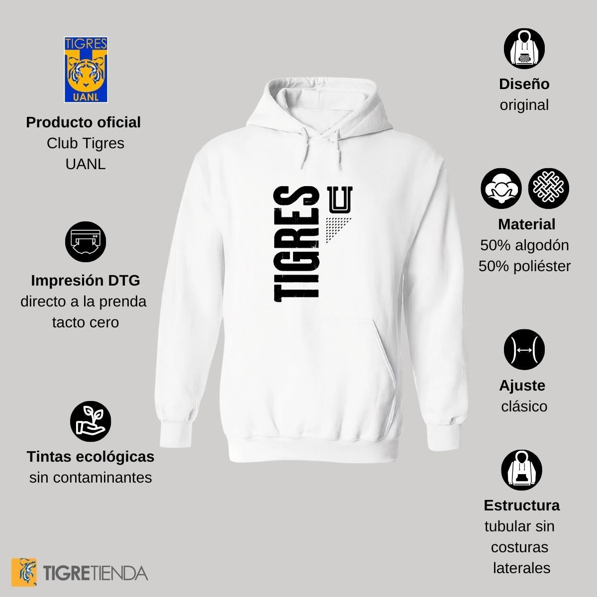 Sudadera Mujer Hoodie  Tigres UANL U Tigres