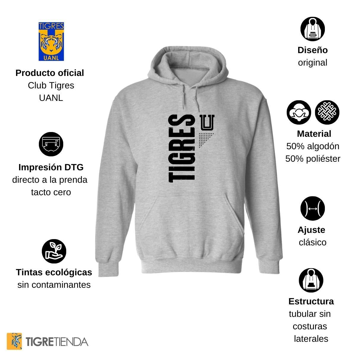 Sudadera Mujer Hoodie  Tigres UANL U Tigres