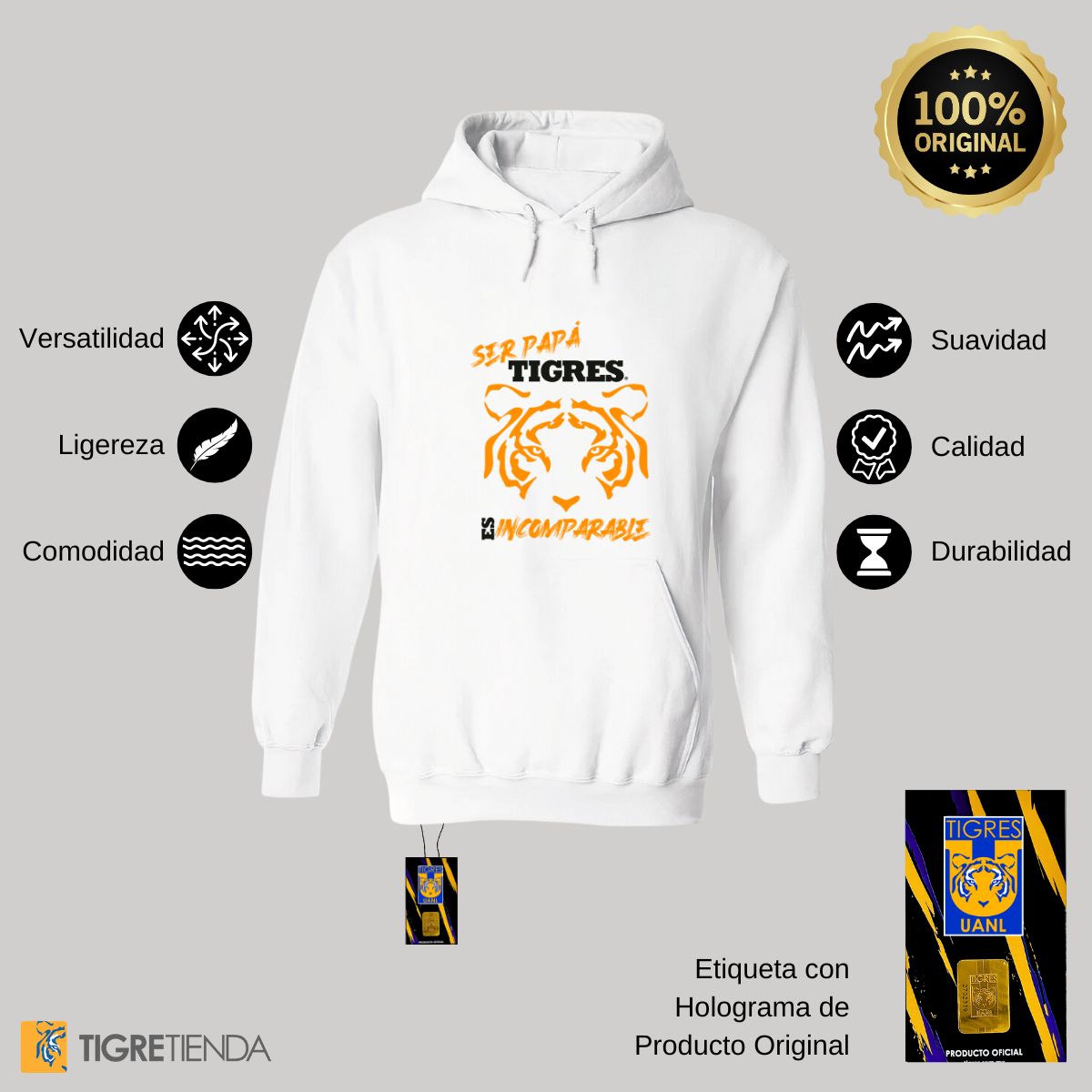 Sudadera Hombre Hoodies  Tigres UANL Papá incomparable