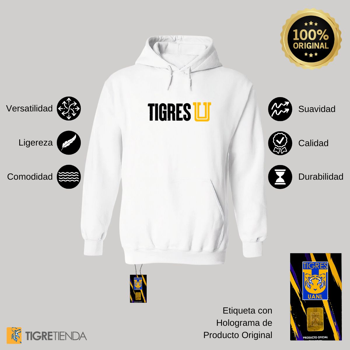 Sudadera Hombre Hoodies  Tigres UANL U