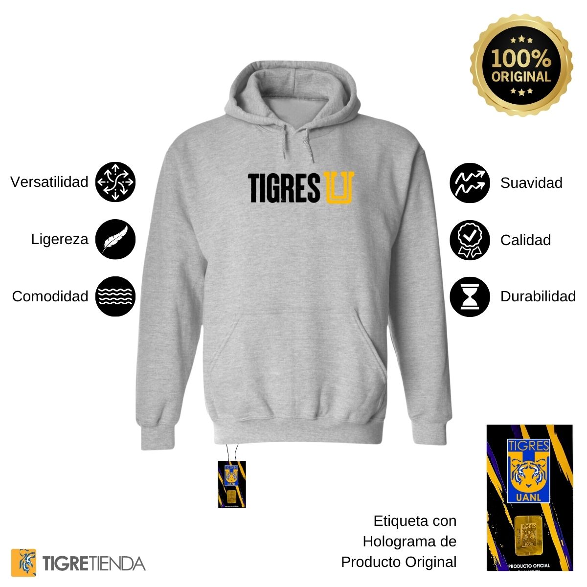 Sudadera Hombre Hoodies  Tigres UANL U