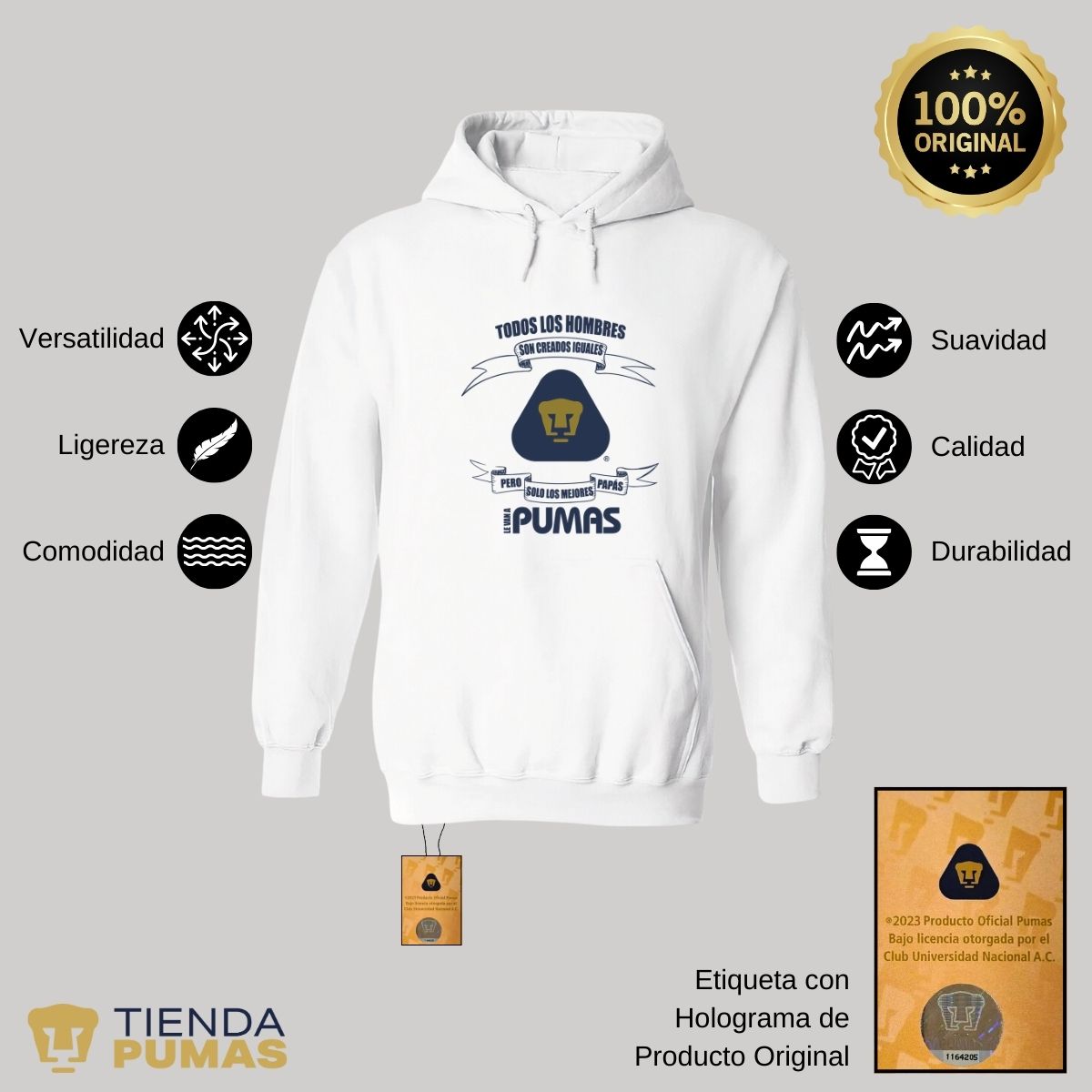 Sudadera Hombre Hoodie Pumas UNAM El mejor Papá