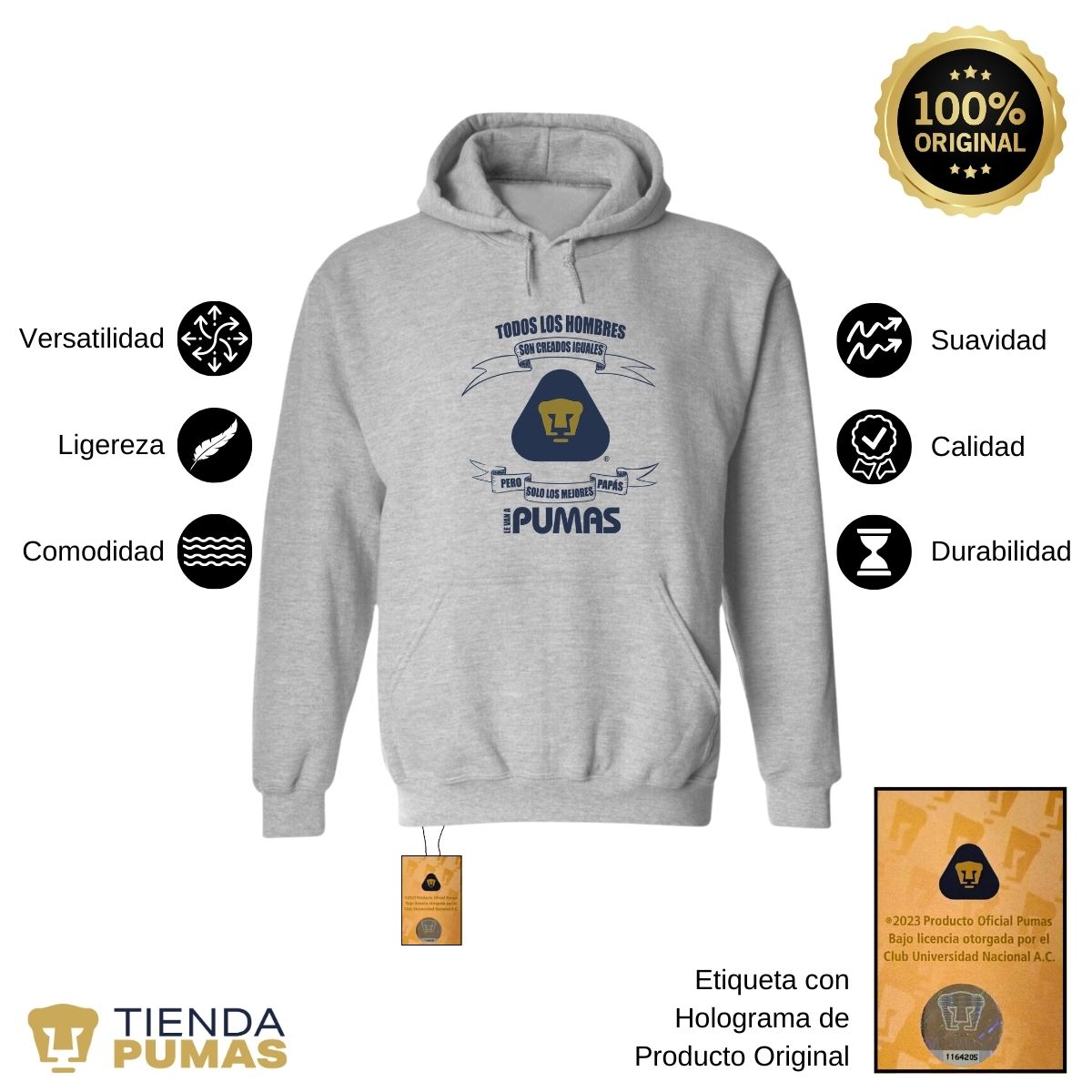 Sudadera Hombre Hoodie Pumas UNAM El mejor Papá