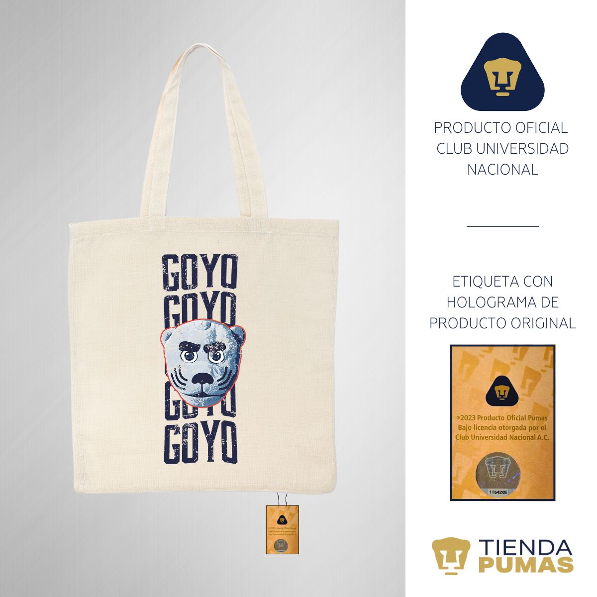 Bolsa Tote Pumas UNAM Goyo Goyo