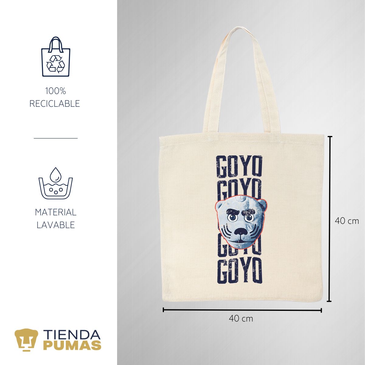 Bolsa Tote Pumas UNAM Goyo Goyo