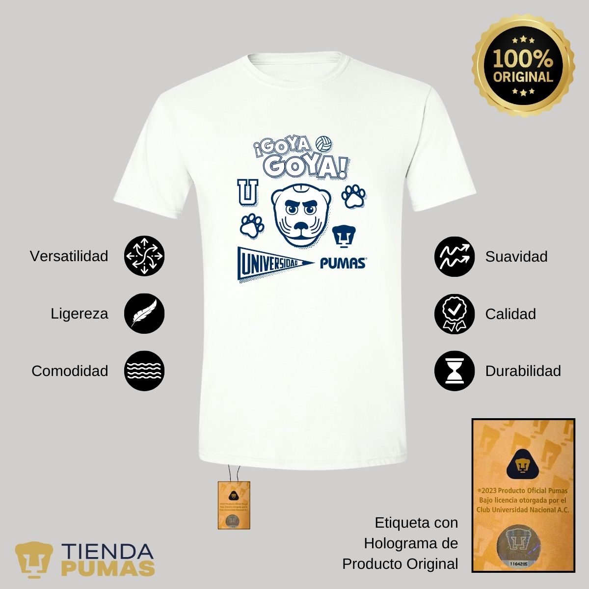 Playera Hombre Pumas UNAM Goyo Universidad Goya