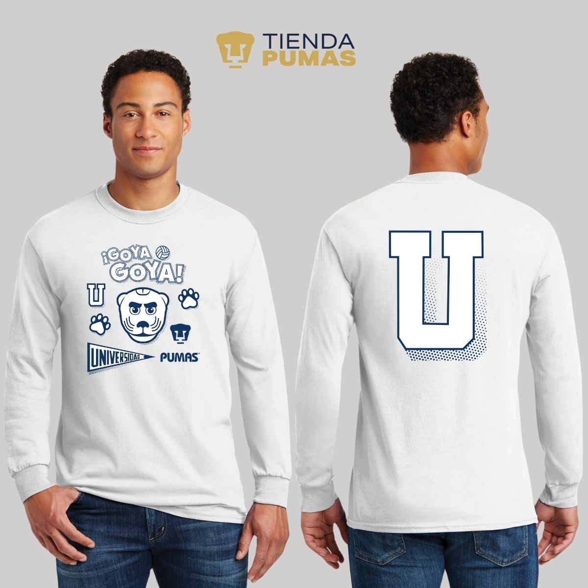 Playera Hombre Pumas UNAM Goyo Universidad Manga Larga