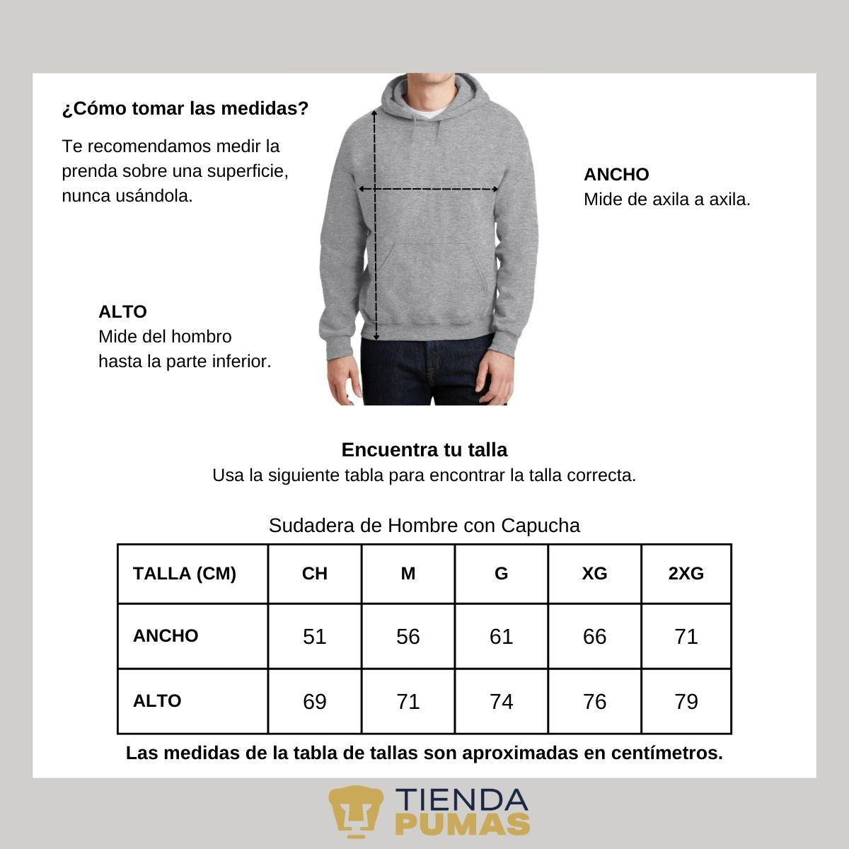 Sudadera Hombre Hoodie  Pumas UNAM Goya Universidad