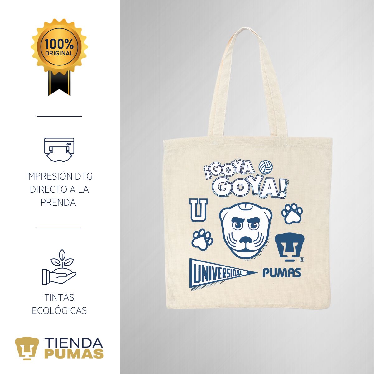 Bolsa Tote Pumas UNAM Goyo Universidad