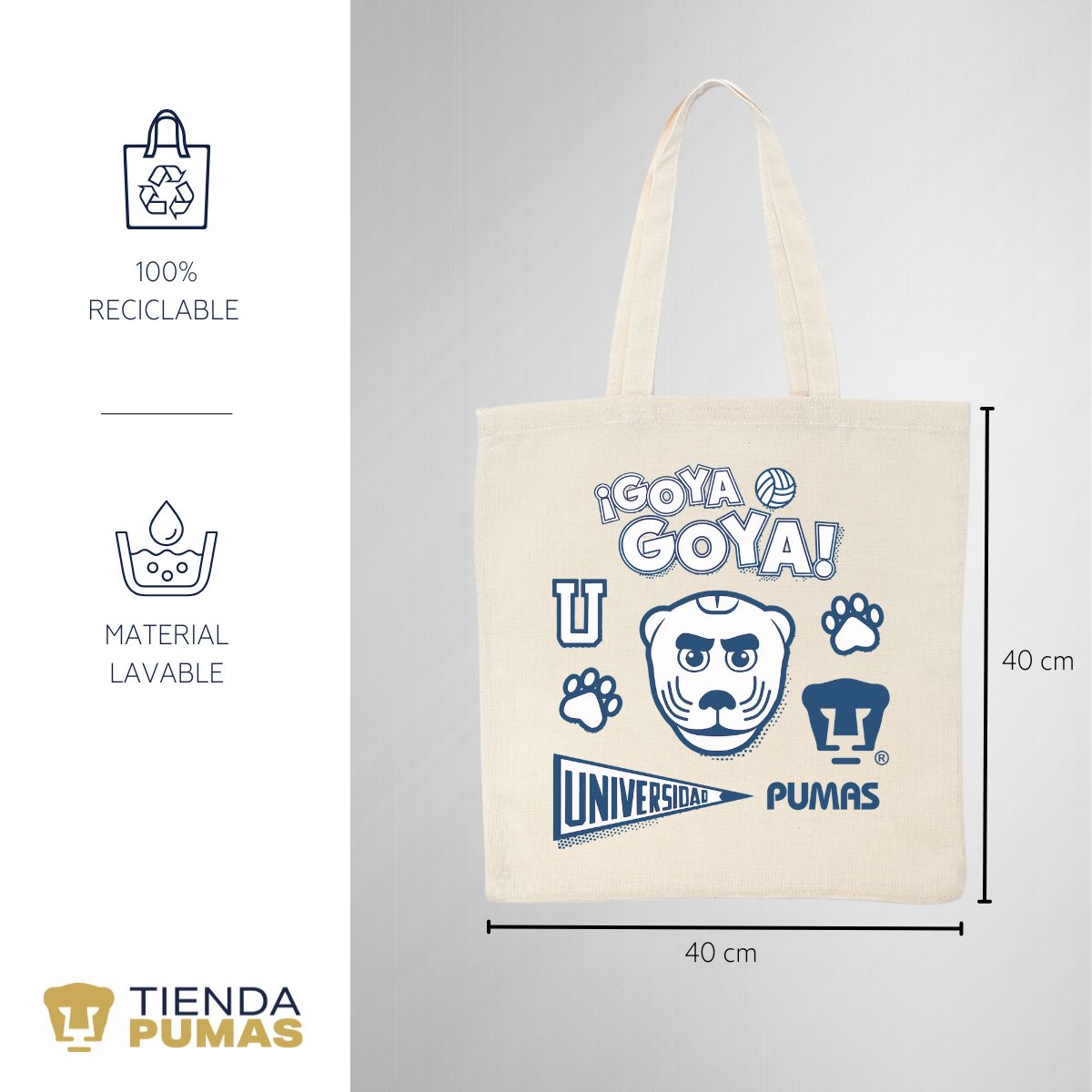 Bolsa Tote Pumas UNAM Goyo Universidad