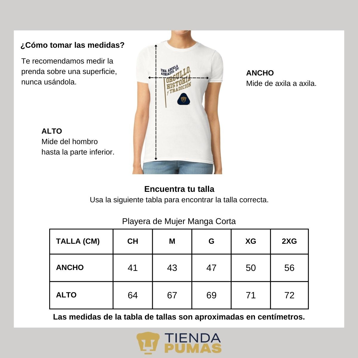 Playera Mujer Pumas UNAM Abuela Auriazul