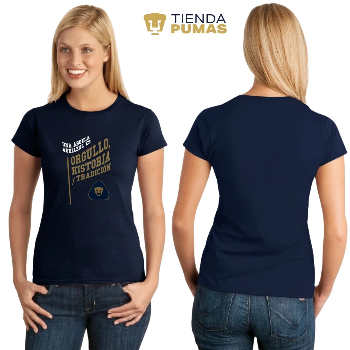 Playera Mujer Pumas UNAM Abuela Auriazul