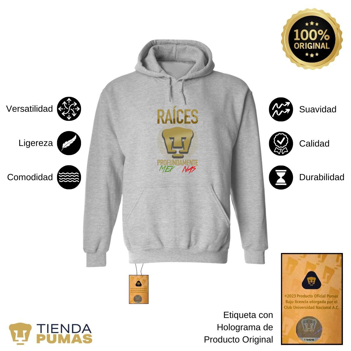 Sudadera Hombre Hoodie  Pumas UNAM Raíces