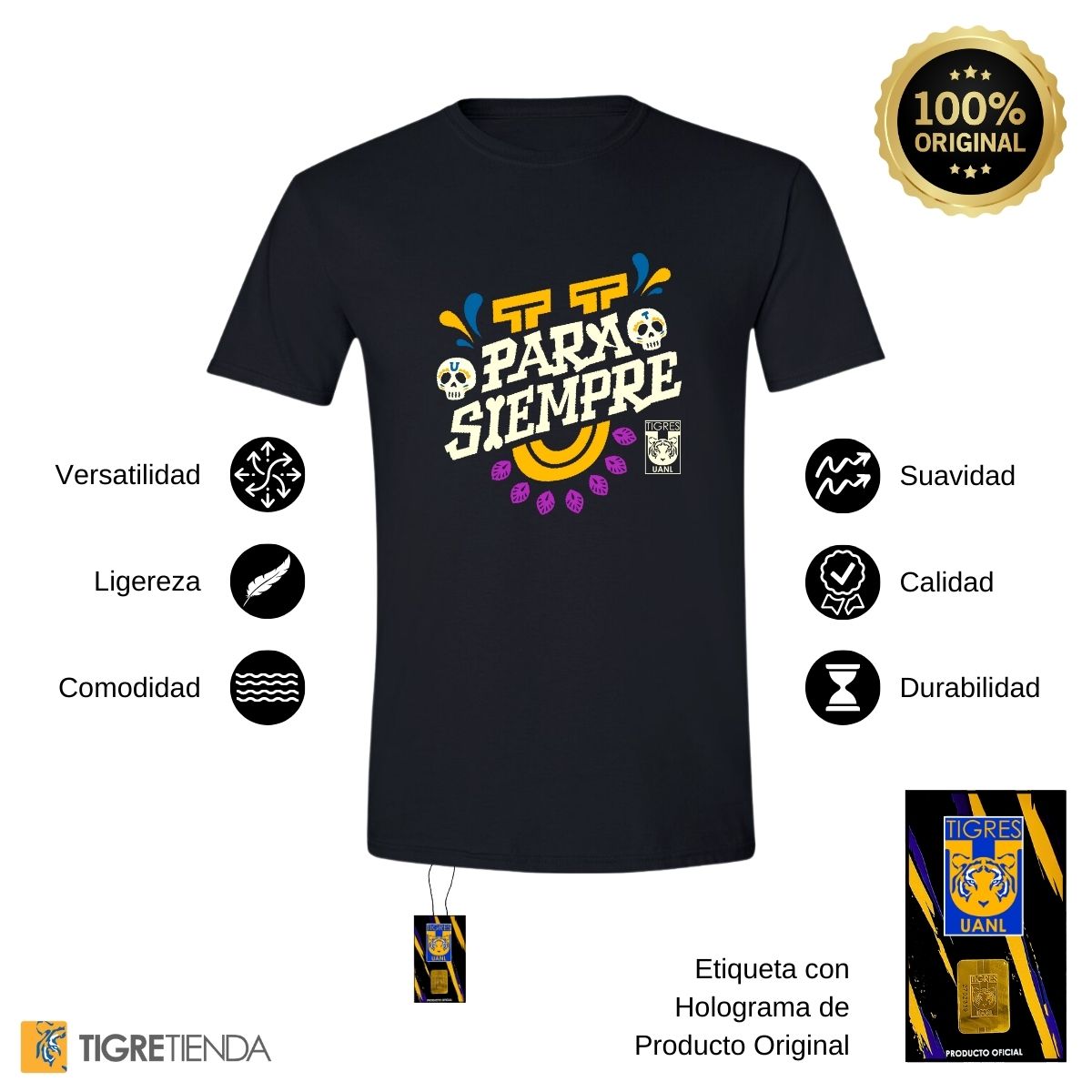 Playera Hombre Tigres UANL Día de Muertos