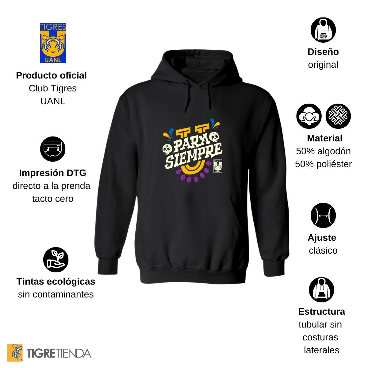 Sudadera para Hombre Hoodie Tigres UANL Día de Muertos